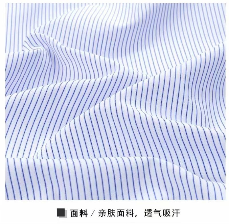 メンズ半袖ストライプシャツ、高級ビジネススタイル、ゆったりとしたフィット感、しわになりにくい、新スタイル、チェック柄シャツ、半袖、汎用性。
