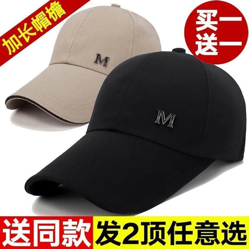 1つ買うともう1つ無料！メンズとレディースの春夏向けつば長めのキャンバス製ベースボールキャップ、アウトドア用メンズサンシェードフィッシング薄手帽子。