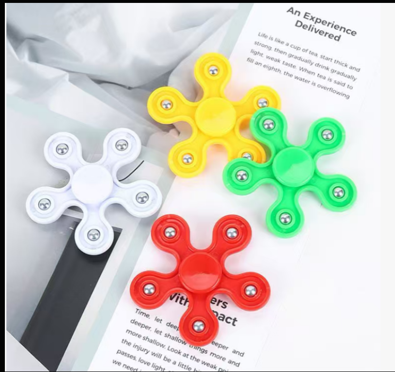 5ビーズ指ジャイロスコープ梅の花5ビーズ指ジャイロスコープ5葉ベアリング5尖った鋼球スパイラル指減圧玩具