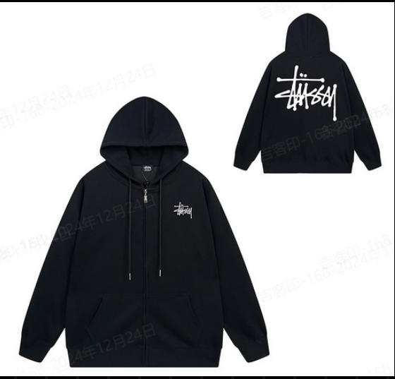 ジッパーパーカー逆文字トレンディなスタイル