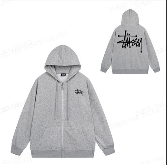 ジッパーパーカー逆文字トレンディなスタイル
