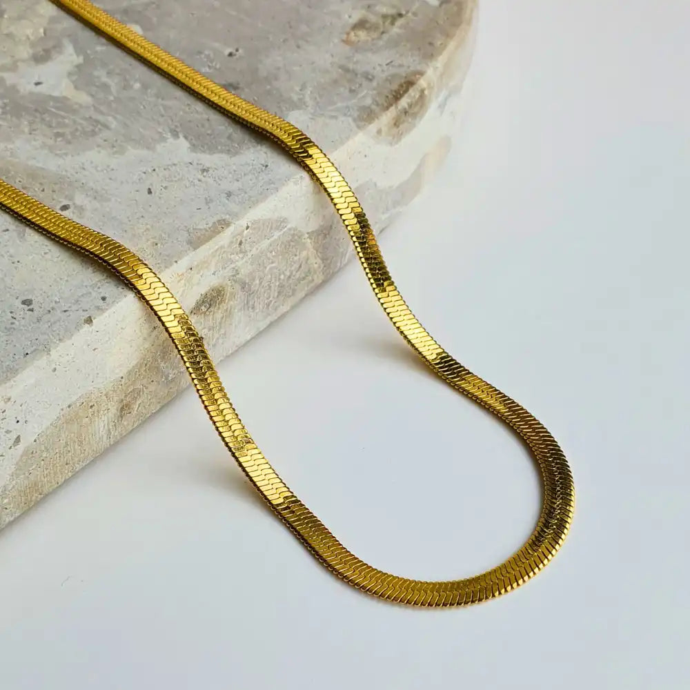 新しいゴールドのヘリンボーンチェーンネックレス、ブレスレット、シルバーリング